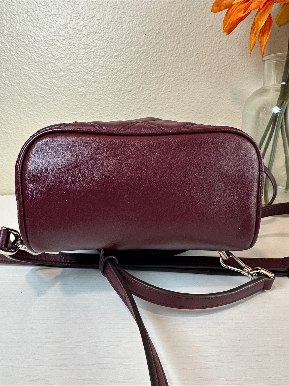 kate spade Quilted Wine Leather Mini Backpack - Picture 5 of 11